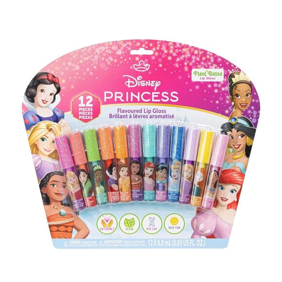 Disney Princess 12 Piece Plant Based Lip Gloss for Girls - Picture 1 of 9